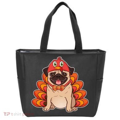 Thanksgiving Turkey Pug Tote Bag
