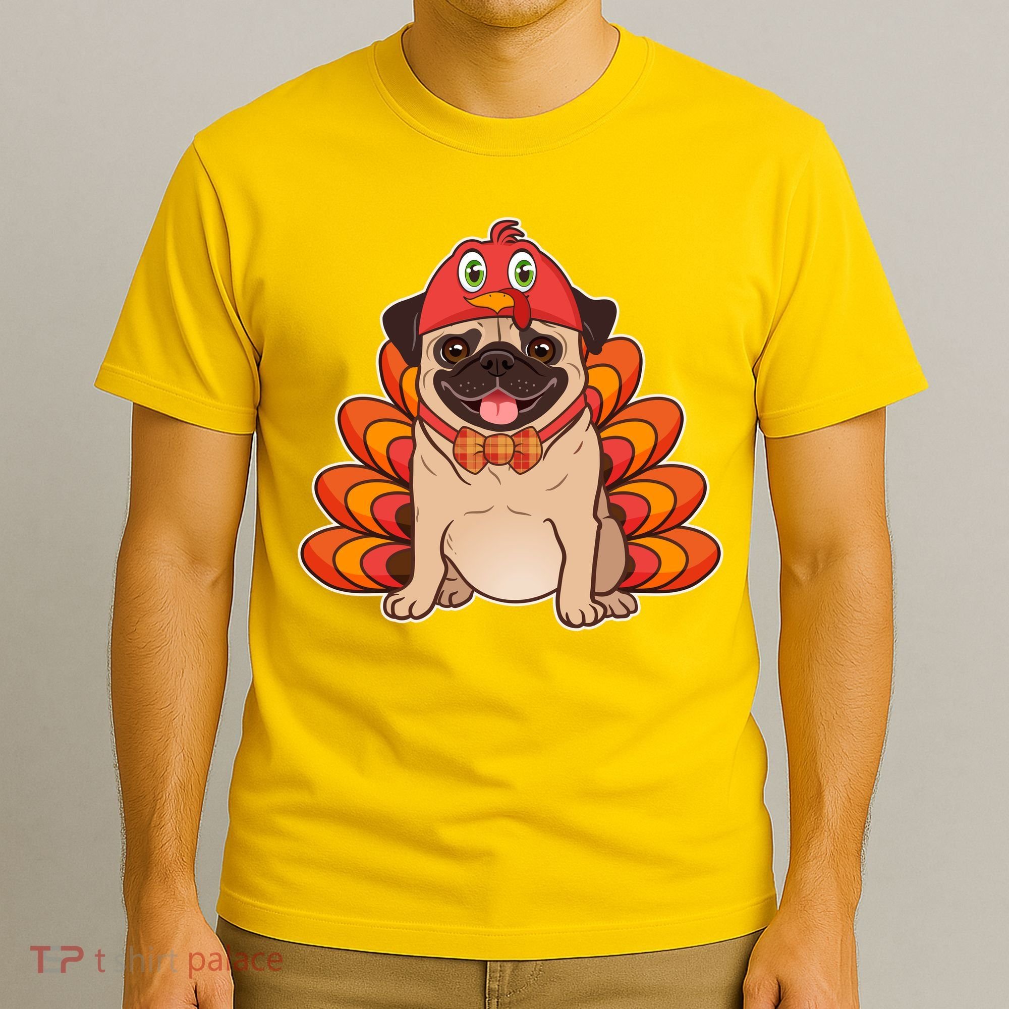 Thanksgiving Turkey Pug T-Shirt