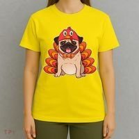 Thanksgiving Turkey Pug T-Shirt thumb 4