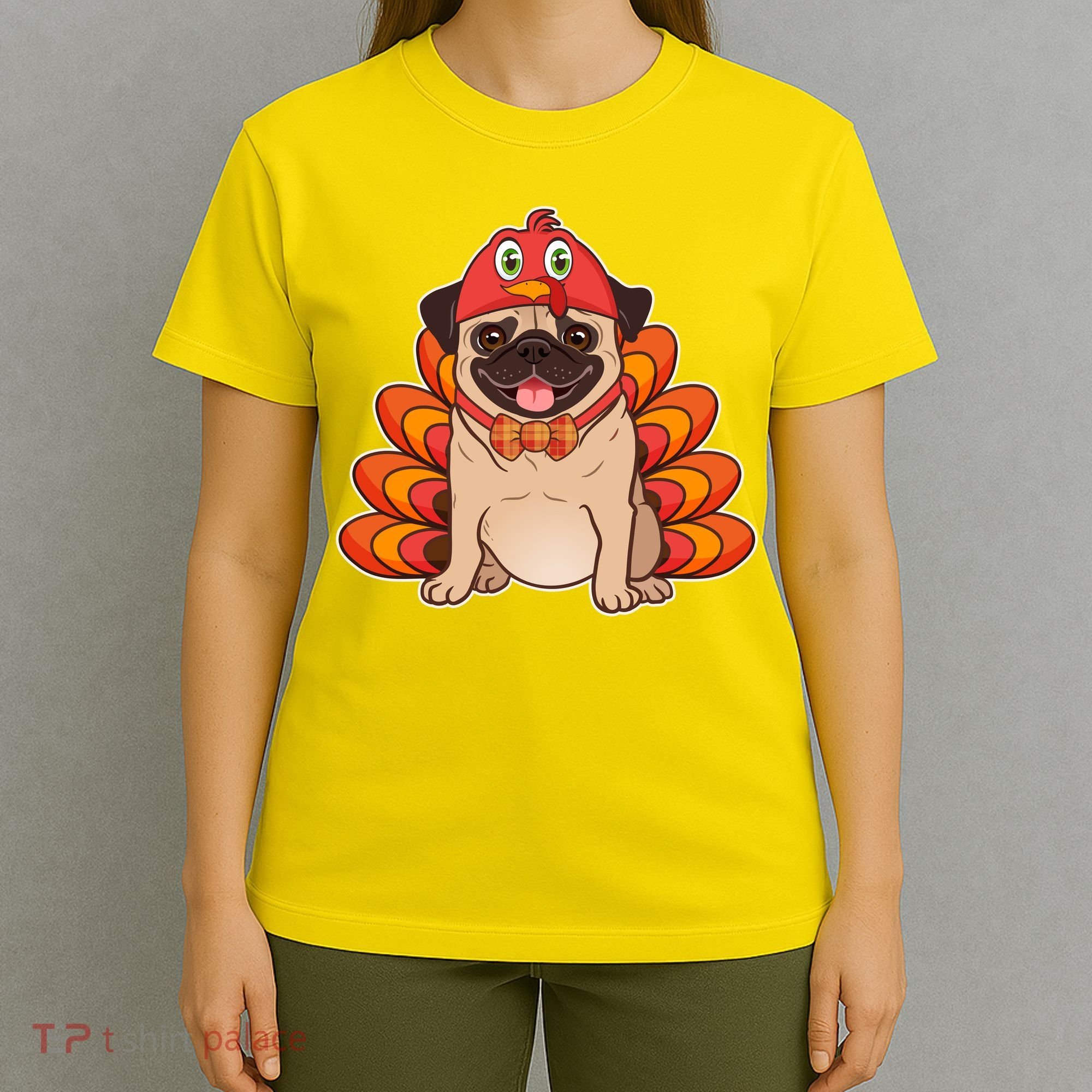 Thanksgiving Turkey Pug T-Shirt