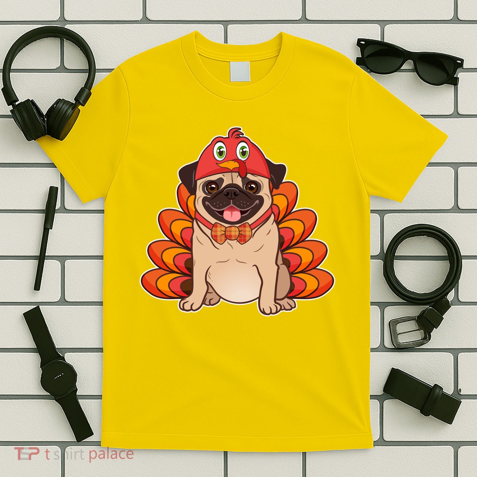 Thanksgiving Turkey Pug T-Shirt