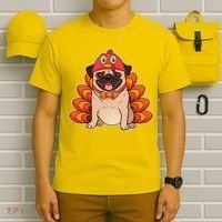 Thanksgiving Turkey Pug T-Shirt thumb 6