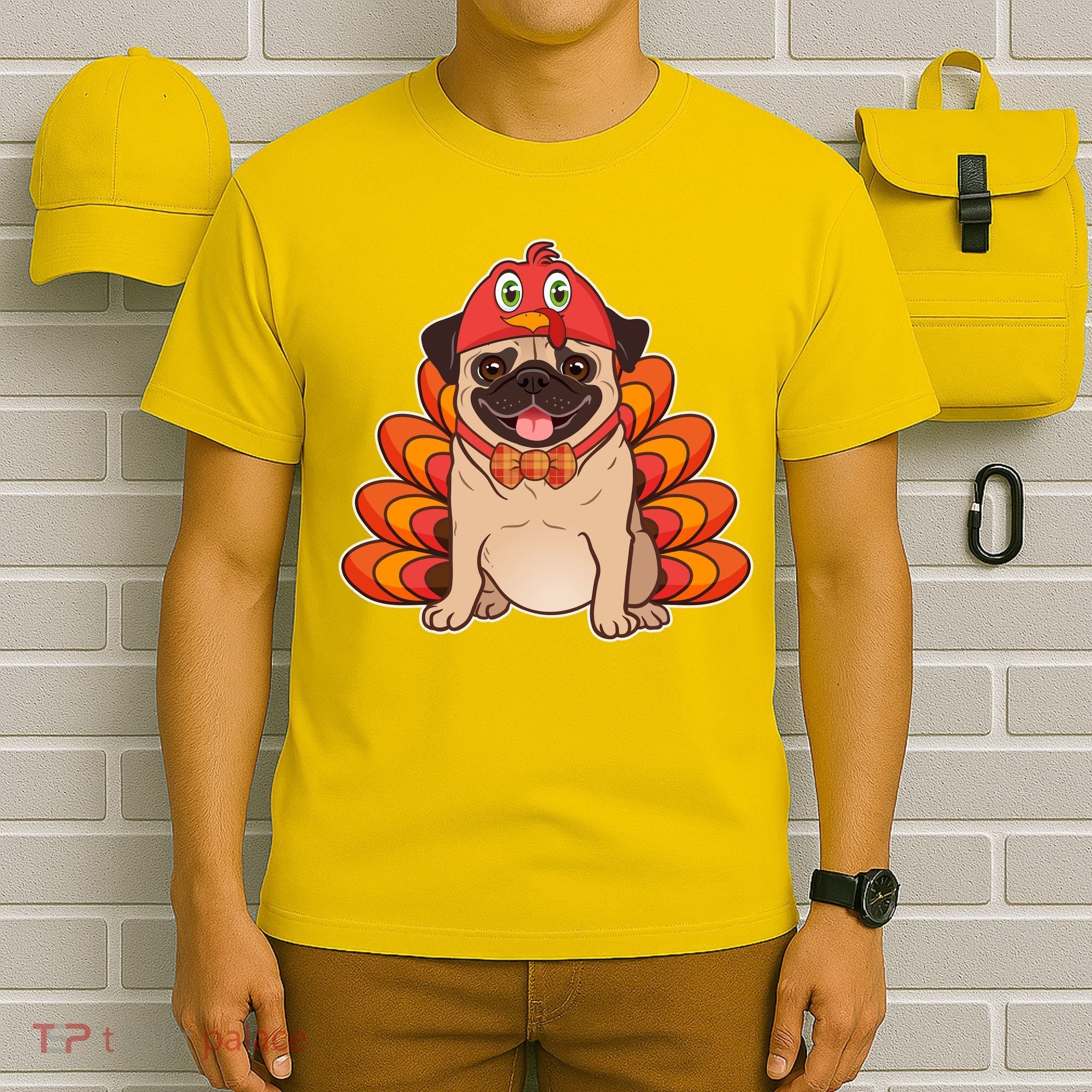 Thanksgiving Turkey Pug T-Shirt