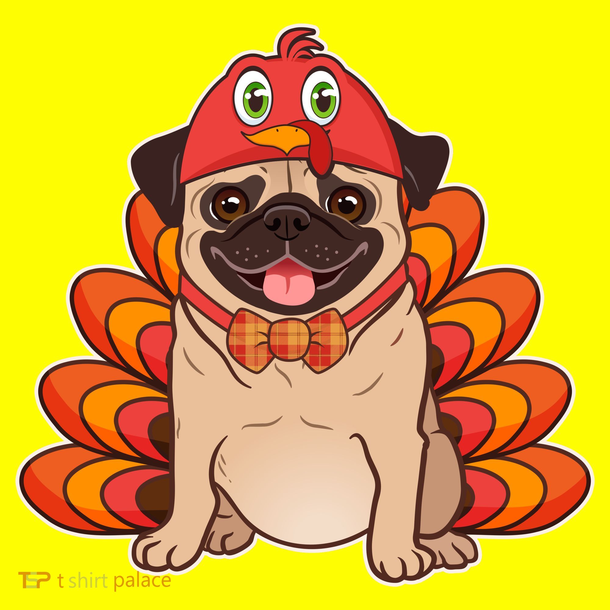Thanksgiving Turkey Pug T-Shirt