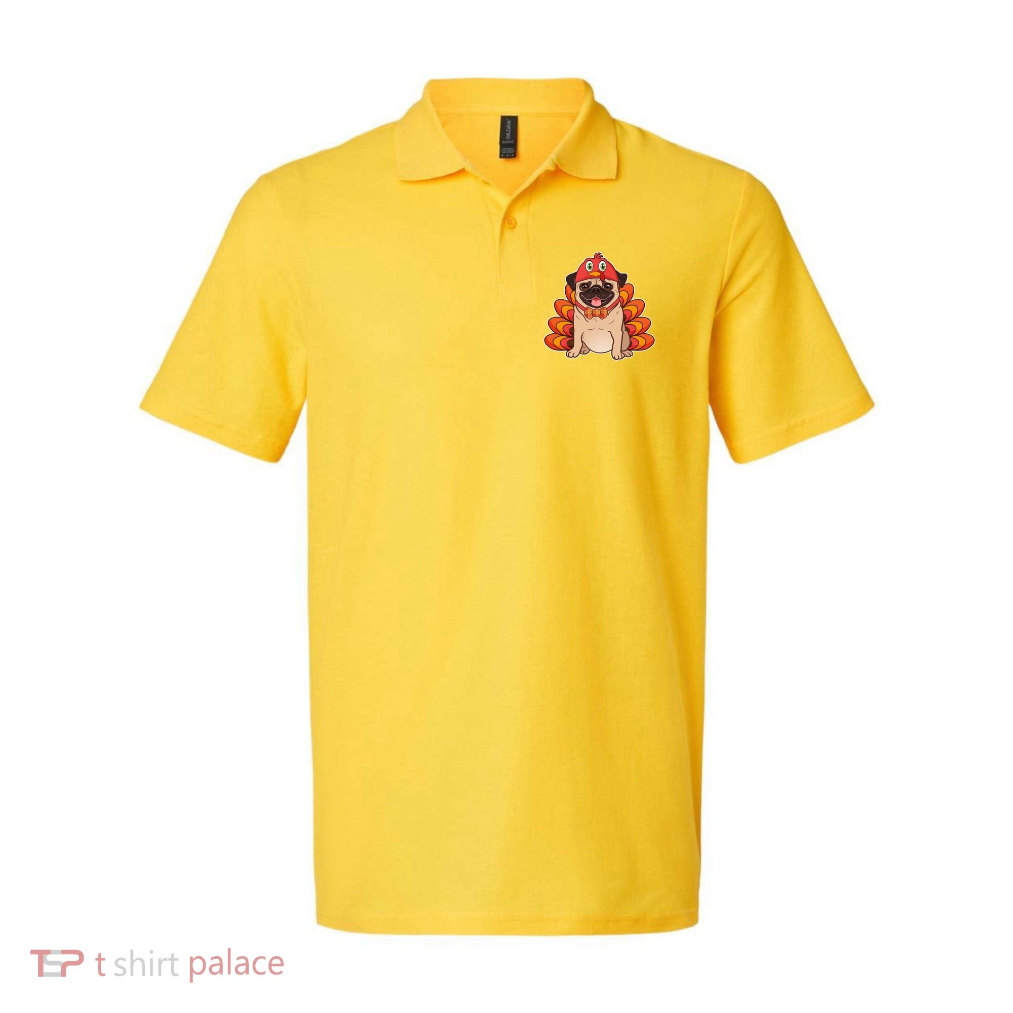 Thanksgiving Turkey Pug Polo