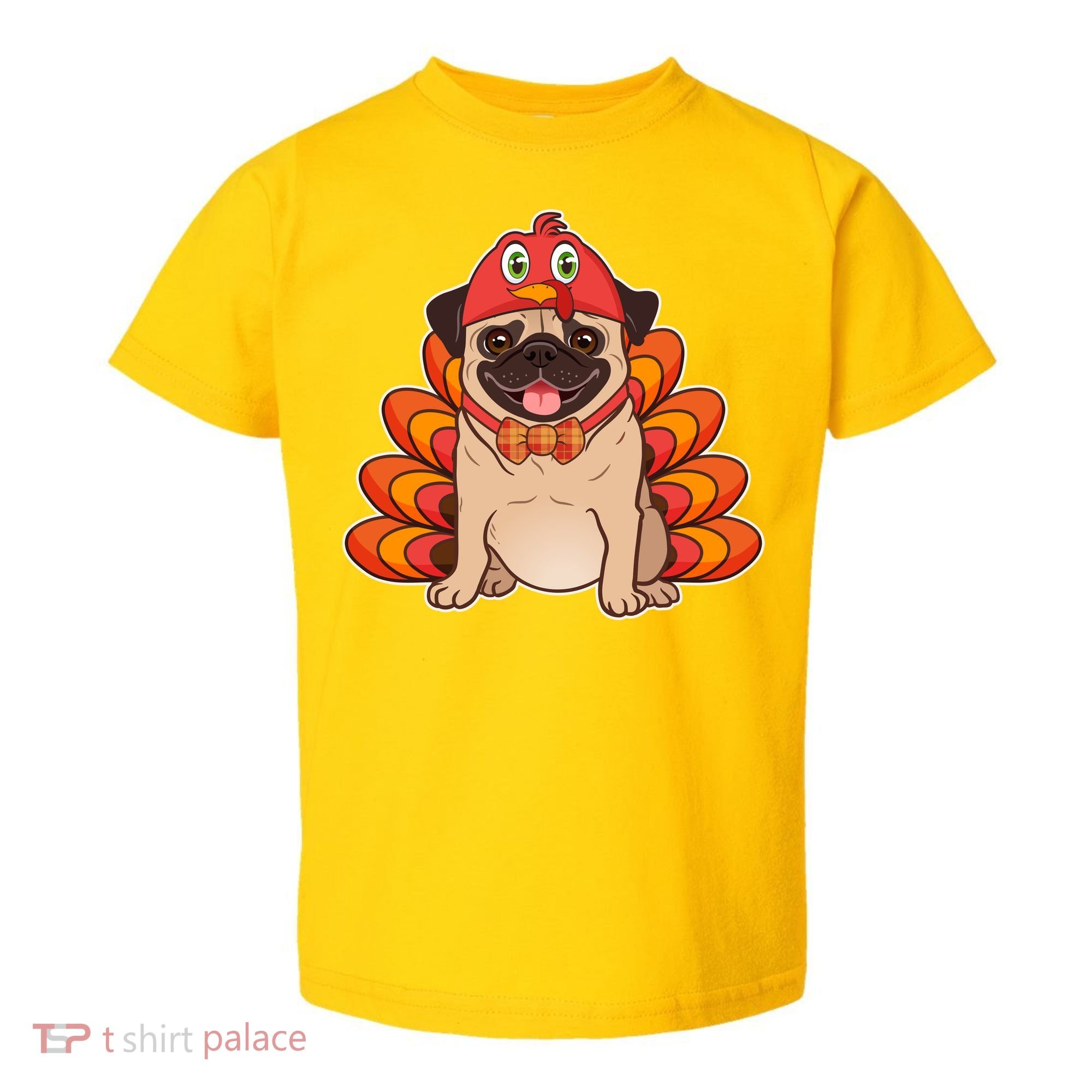Thanksgiving Turkey Pug Toddler T-Shirt