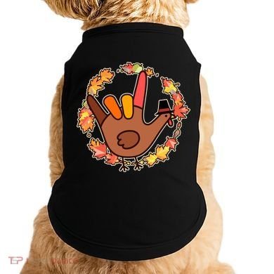 Thanksgiving Turkey Sign Language I Love You Doggie Tank