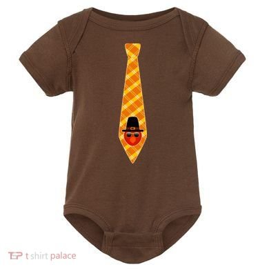 Thanksgiving Turkey Tie Baby Bodysuit