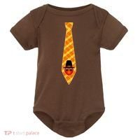 Thanksgiving Turkey Tie Baby Bodysuit thumb 0