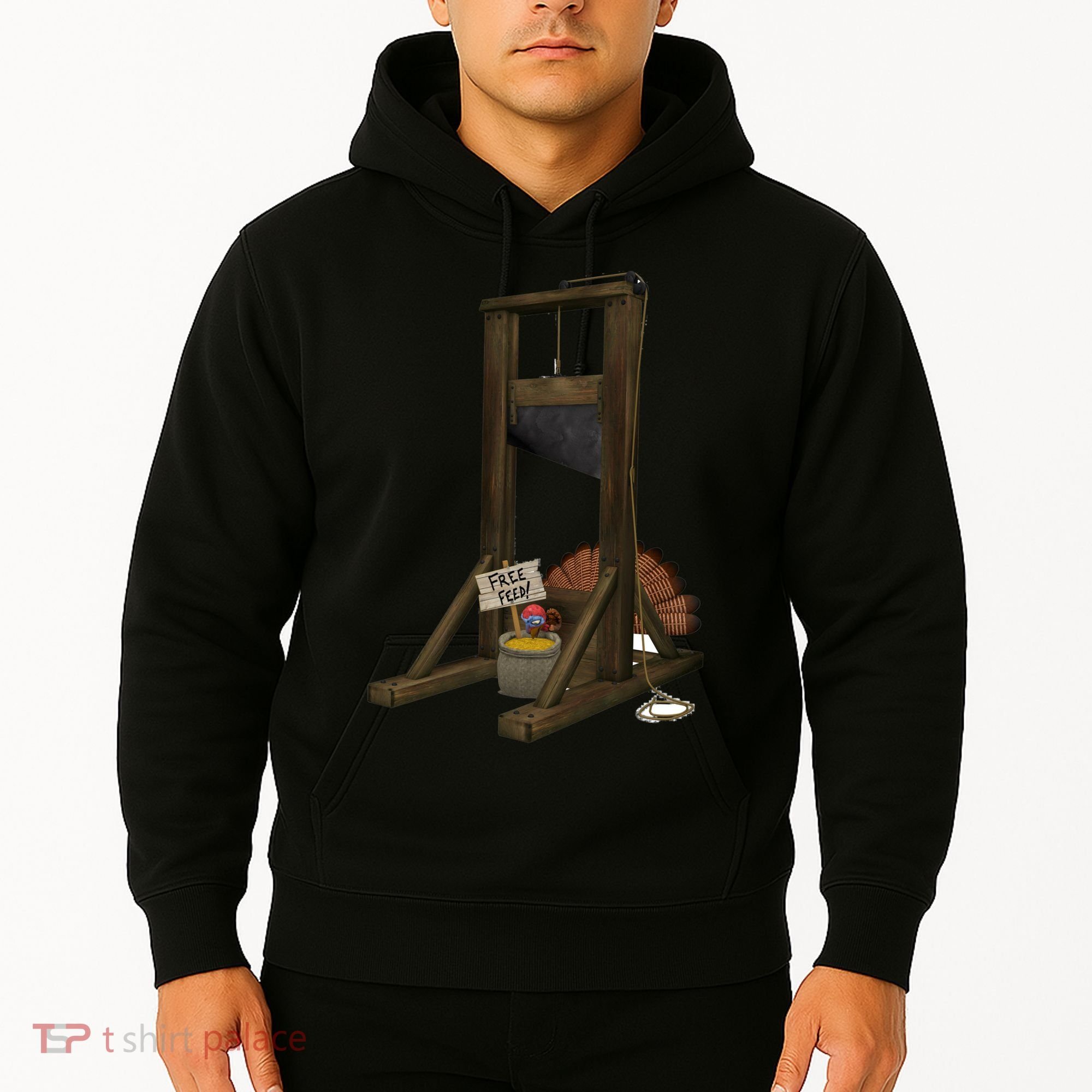 Thanksgiving Turkey Tricked Free Feed Funny Hoodie