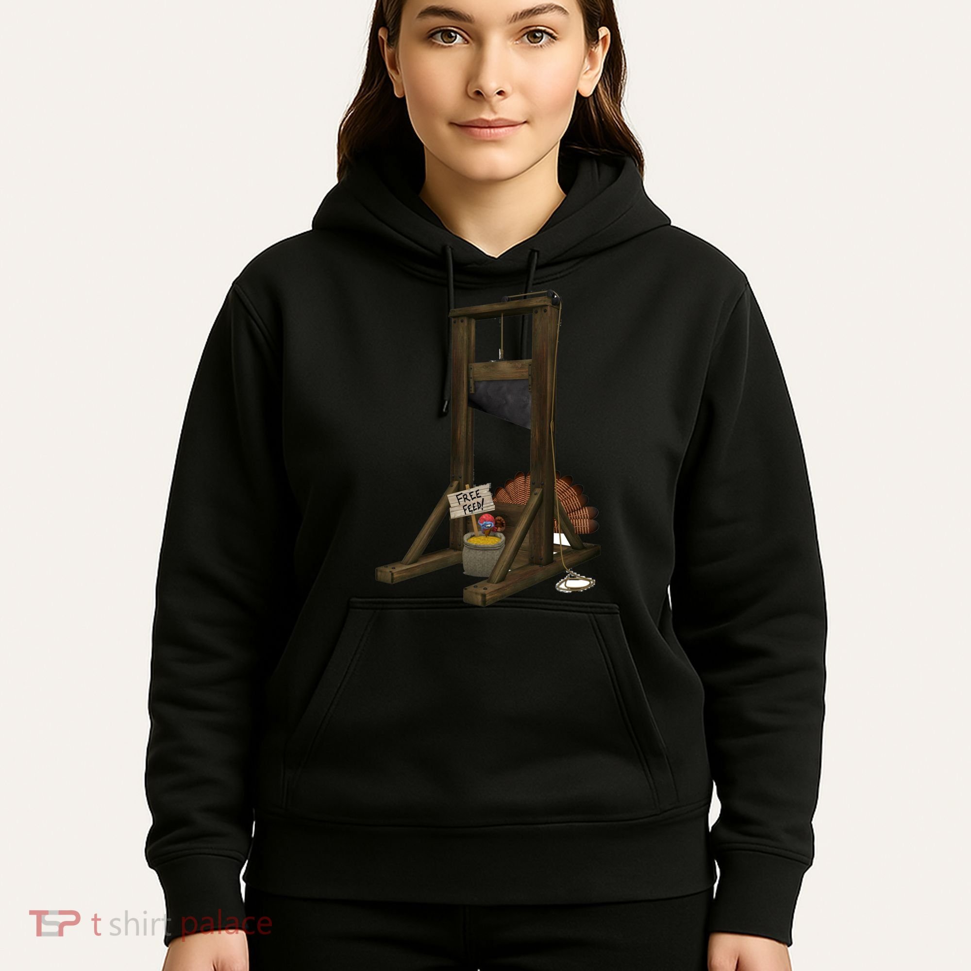 Thanksgiving Turkey Tricked Free Feed Funny Hoodie