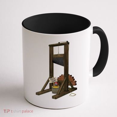 Thanksgiving Turkey Tricked Free Feed Funny Coffee Mug back