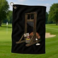 Thanksgiving Turkey Tricked Free Feed Funny Golf Towel thumb 1