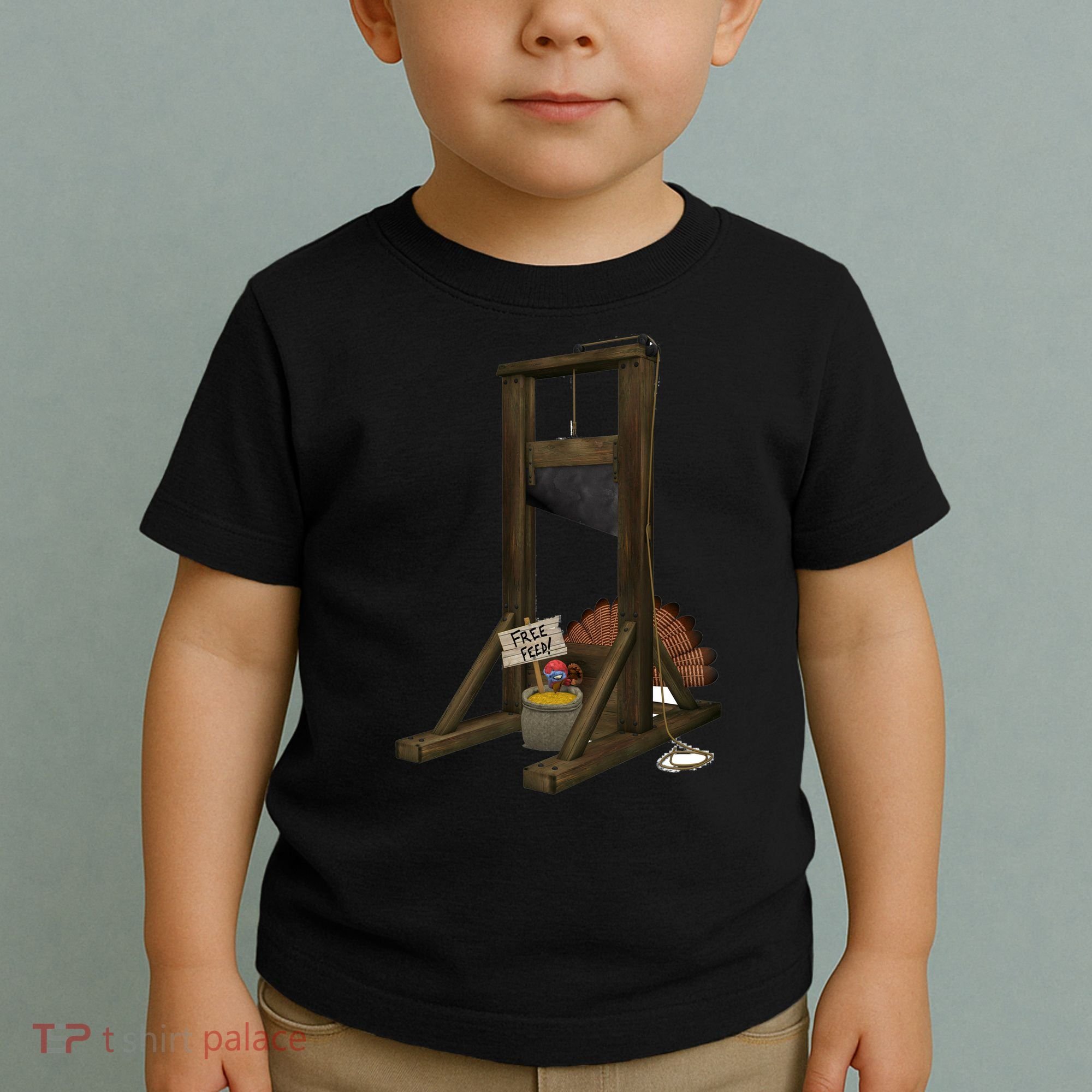 Thanksgiving Turkey Tricked Free Feed Funny Toddler T-Shirt