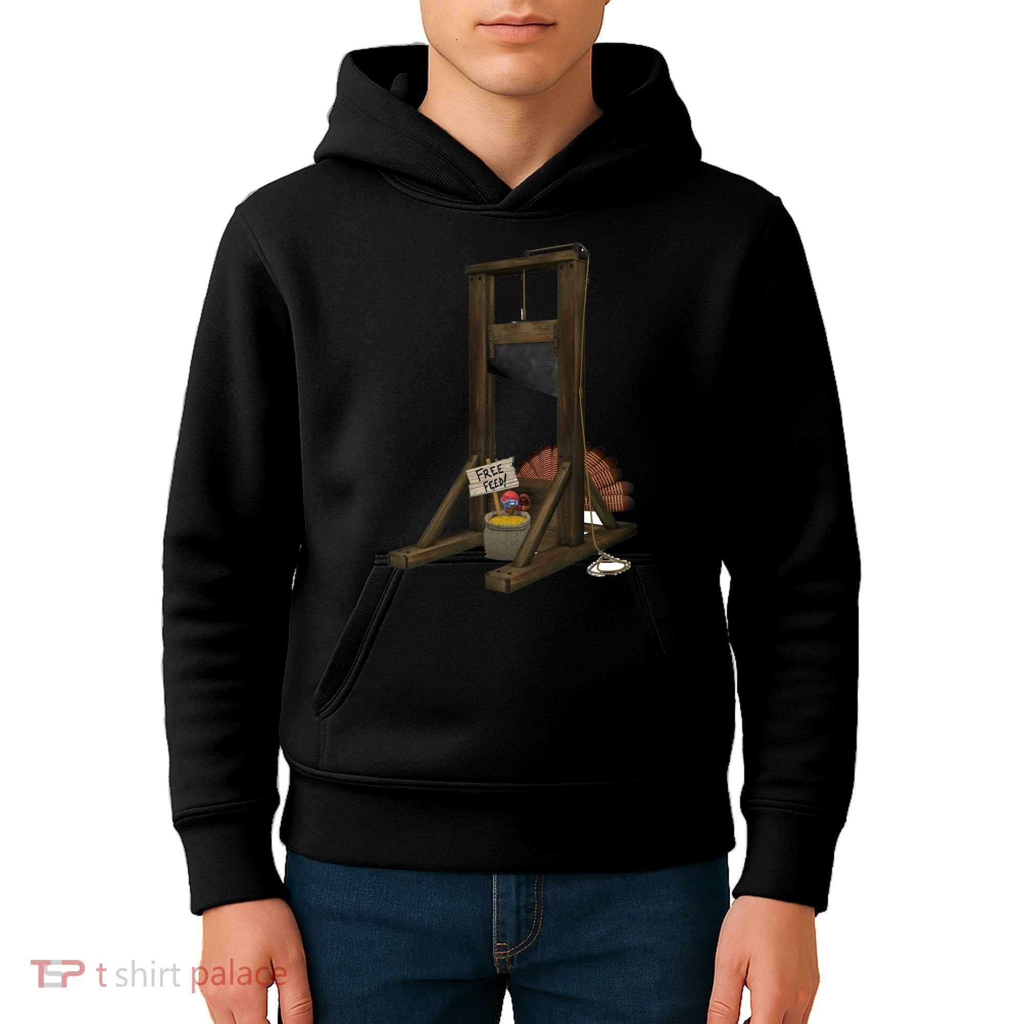 Thanksgiving Turkey Tricked Free Feed Funny Kids Hoodie