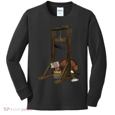 Thanksgiving Turkey Tricked Free Feed Funny Kids Long Sleeve Shirt