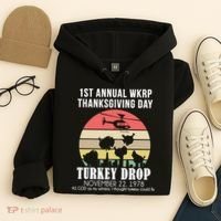 Thanksgiving WKRP Turkey's Drop Hoodie thumb 4