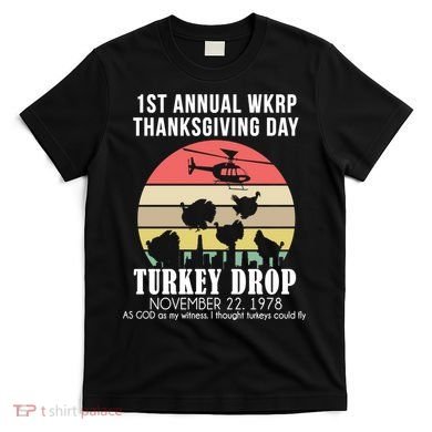 Thanksgiving WKRP Turkey's Drop T-Shirt