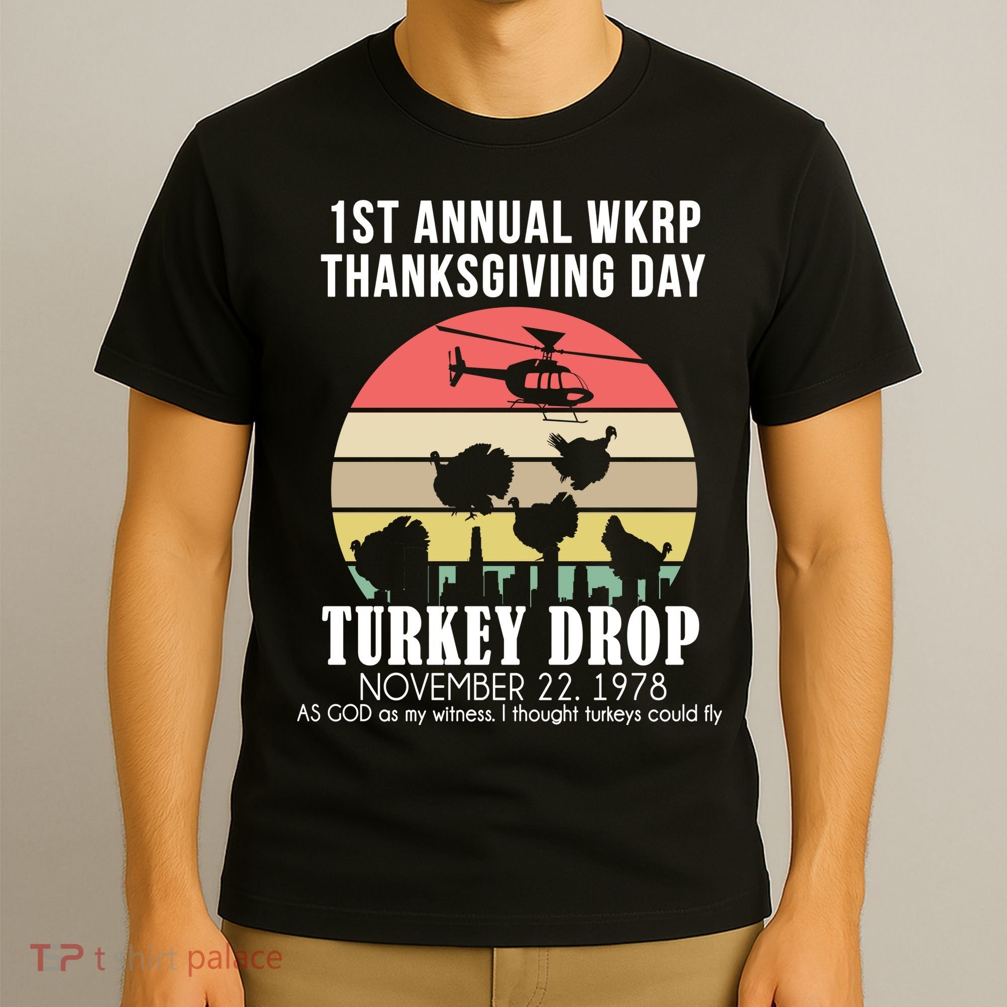 Thanksgiving WKRP Turkey's Drop T-Shirt