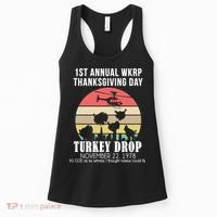 Thanksgiving WKRP Turkey's Drop Women's Tank Top thumb 0