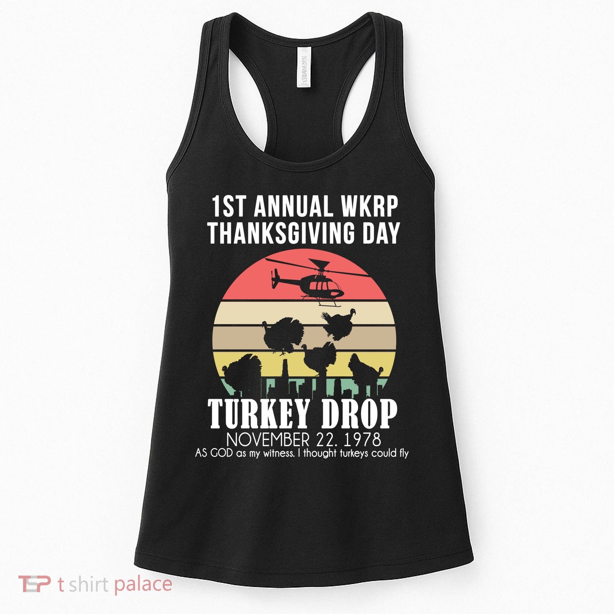 Thanksgiving WKRP Turkey's Drop Women's Tank Top