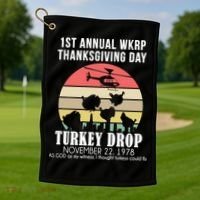 Thanksgiving WKRP Turkey's Drop Golf Towel thumb 1