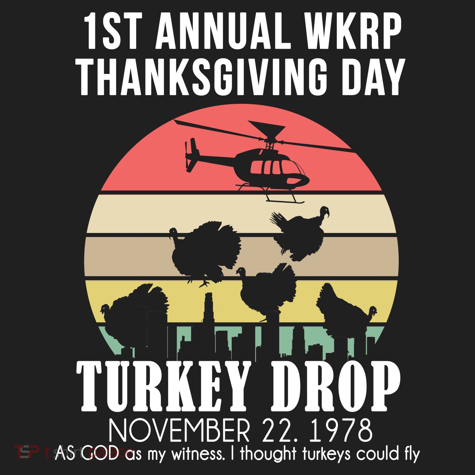 Thanksgiving WKRP Turkey's Drop Golf Towel