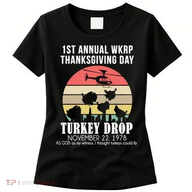 Thanksgiving WKRP Turkey's Drop Women's T-Shirt