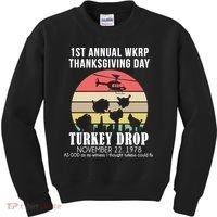Thanksgiving WKRP Turkey's Drop Kids Sweatshirt thumb 0