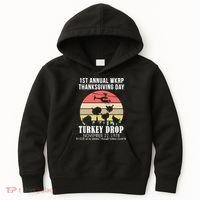 Thanksgiving WKRP Turkey's Drop Kids Hoodie thumb 0