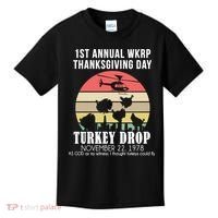 Thanksgiving WKRP Turkey's Drop Kids T-Shirt thumb 0