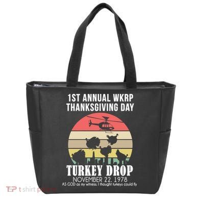 Thanksgiving WKRP Turkey's Drop Tote Bag