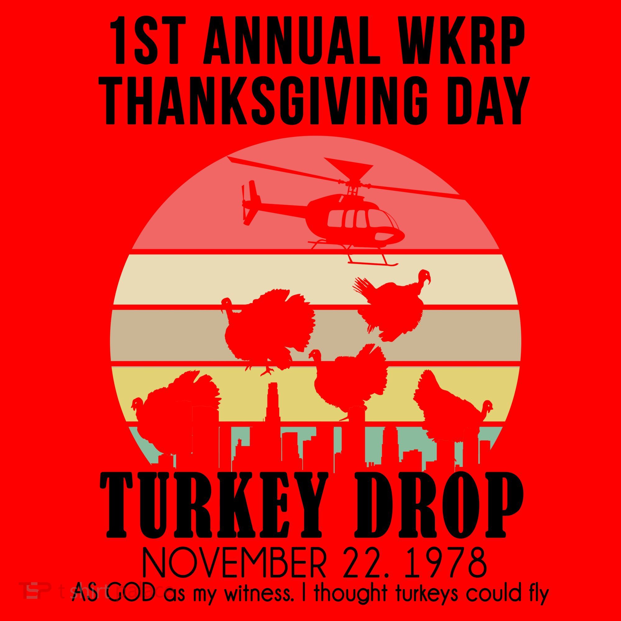 Thanksgiving WKRP Turkey's Drop Santa Hat