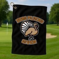 Thanksgiving Zero Plucks Given Turkey Golf Towel thumb 1