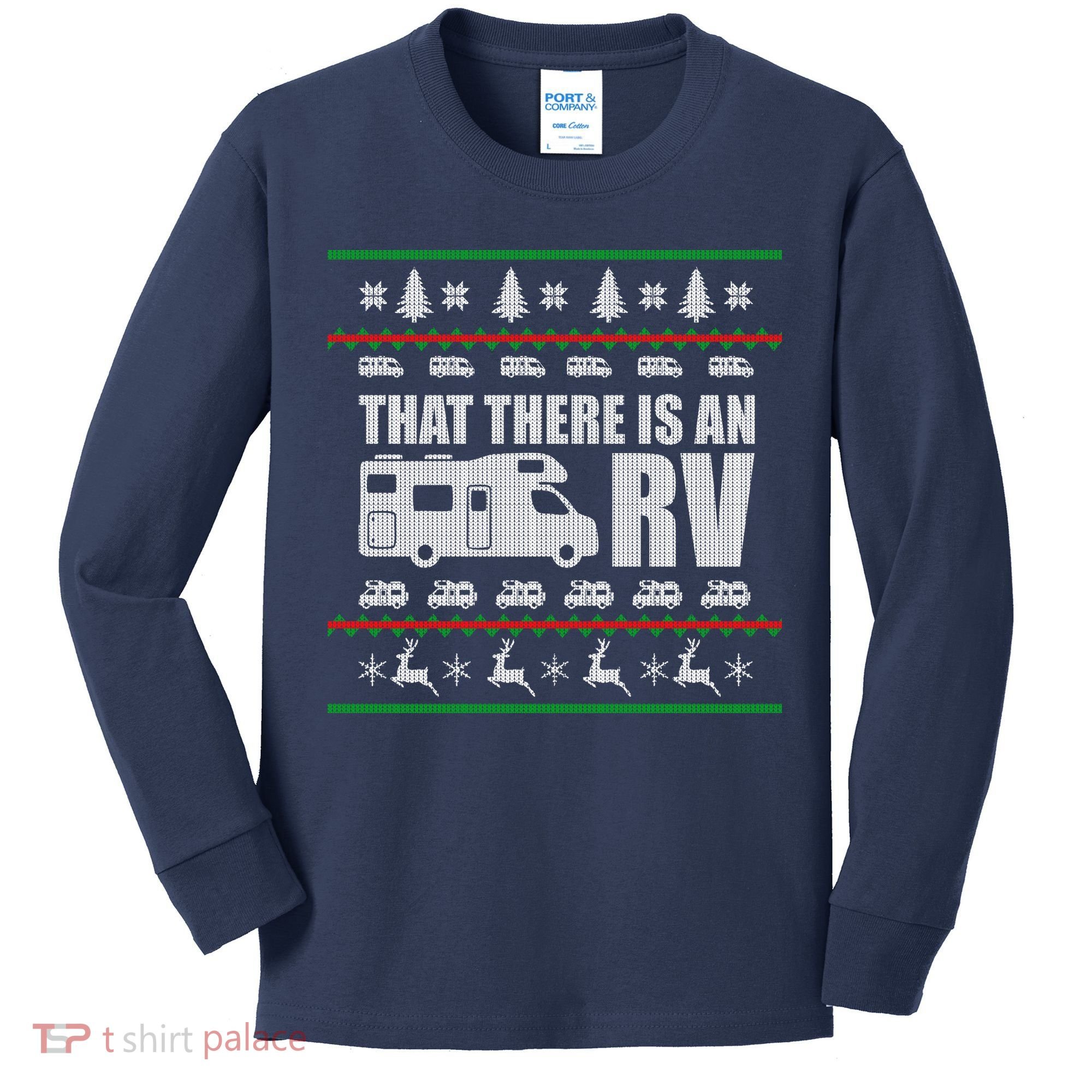 That There Is An RV Ugly Christmas Kids Long Sleeve Shirt