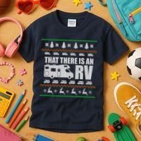 That There Is An RV Ugly Christmas Kids T-Shirt thumb 3