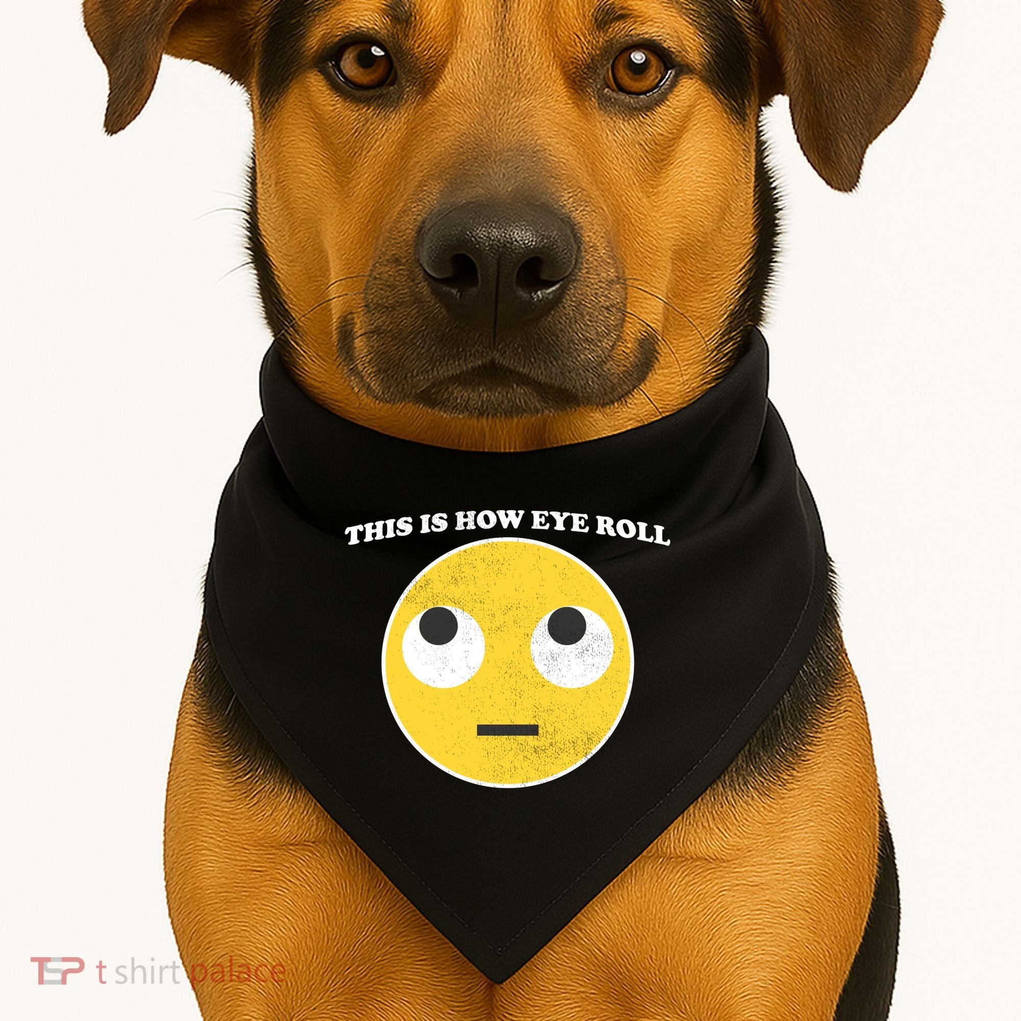 That's How I Roll Eyes Emoji Face USA-Made Doggie Bandana