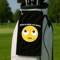 That's How I Roll Eyes Emoji Face Golf Towel thumb 2