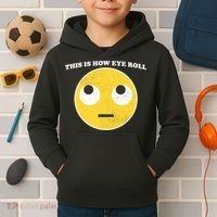 That's How I Roll Eyes Emoji Face Kids Hoodie thumb 2