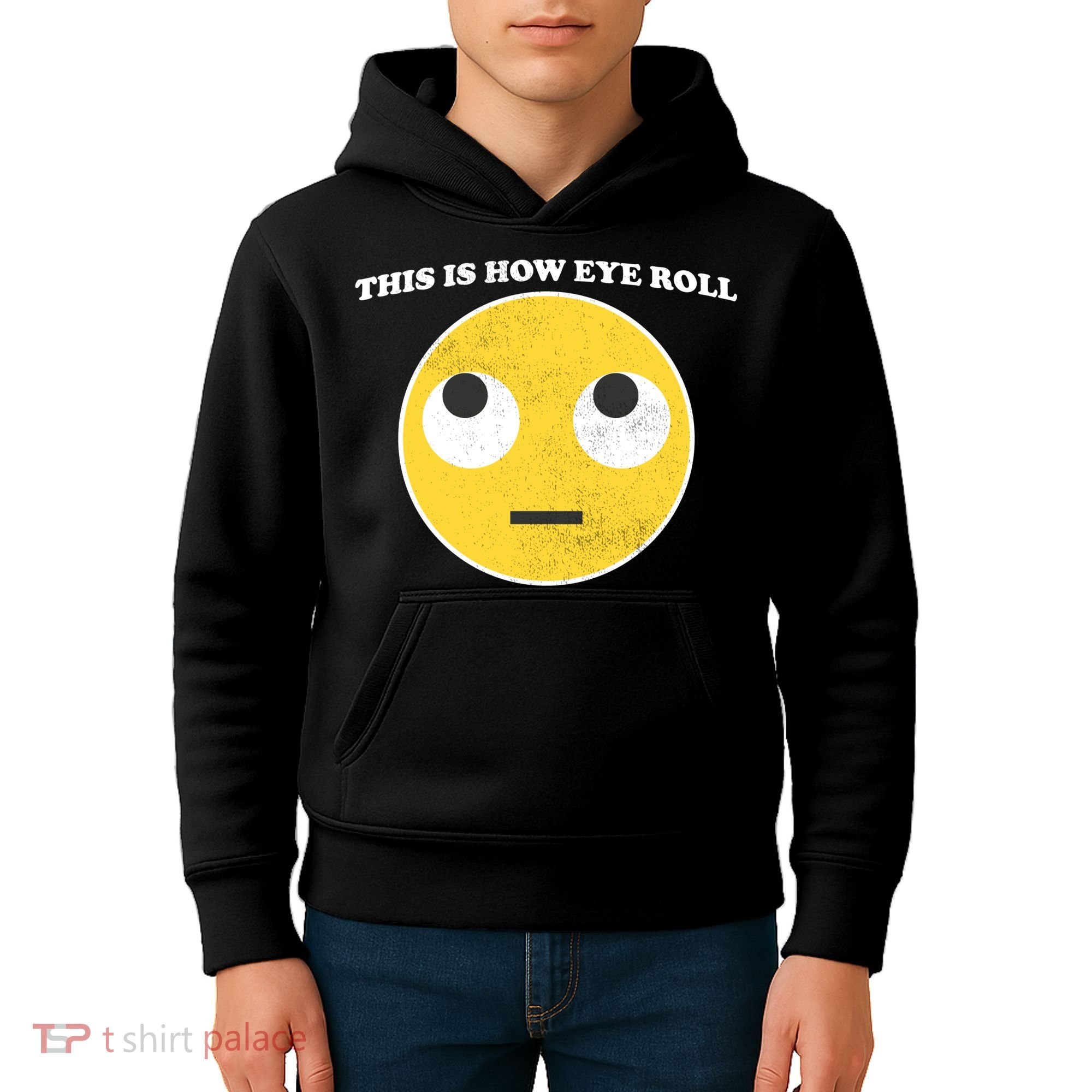 That's How I Roll Eyes Emoji Face Kids Hoodie