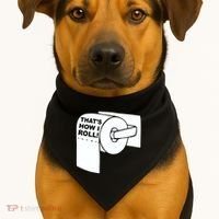 That's How I Roll Toilet USA-Made Doggie Bandana thumb 1