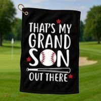 That's My Grandson Out There Golf Towel thumb 1