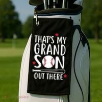 That's My Grandson Out There Golf Towel thumb 2