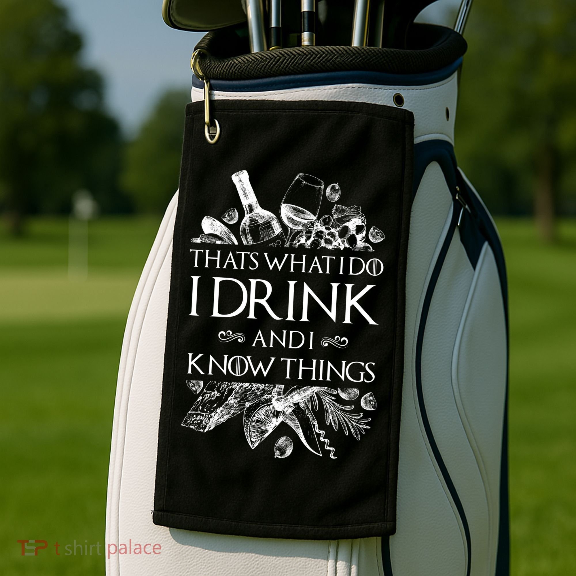 That's What I Do I Drink And I Know Golf Towel