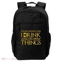Thats What I Do I Drink and I Know Things St Patricks Day Clover Backpack thumb 0