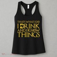 Thats What I Do I Drink and I Know Things St Patricks Day Clover Women's Tank Top thumb 3