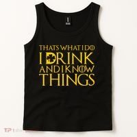 Thats What I Do I Drink and I Know Things St Patricks Day Clover Tank Top thumb 2