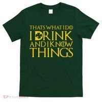 Thats What I Do I Drink and I Know Things St Patricks Day Clover T-Shirt thumb 0