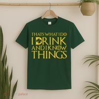 Thats What I Do I Drink and I Know Things St Patricks Day Clover T-Shirt thumb 2