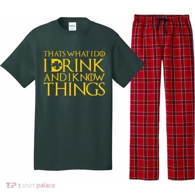 Thats What I Do I Drink and I Know Things St Patricks Day Clover Pajama Set